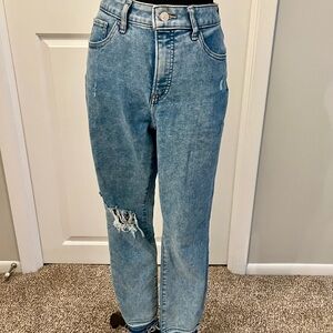 Express Light Blue Straight Leg Jeans
